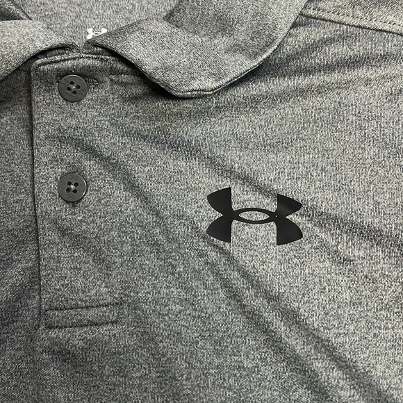 Boys Under Armour Match Polo Pitch Gray Size 7 New with Tags - Picture 7 of 8